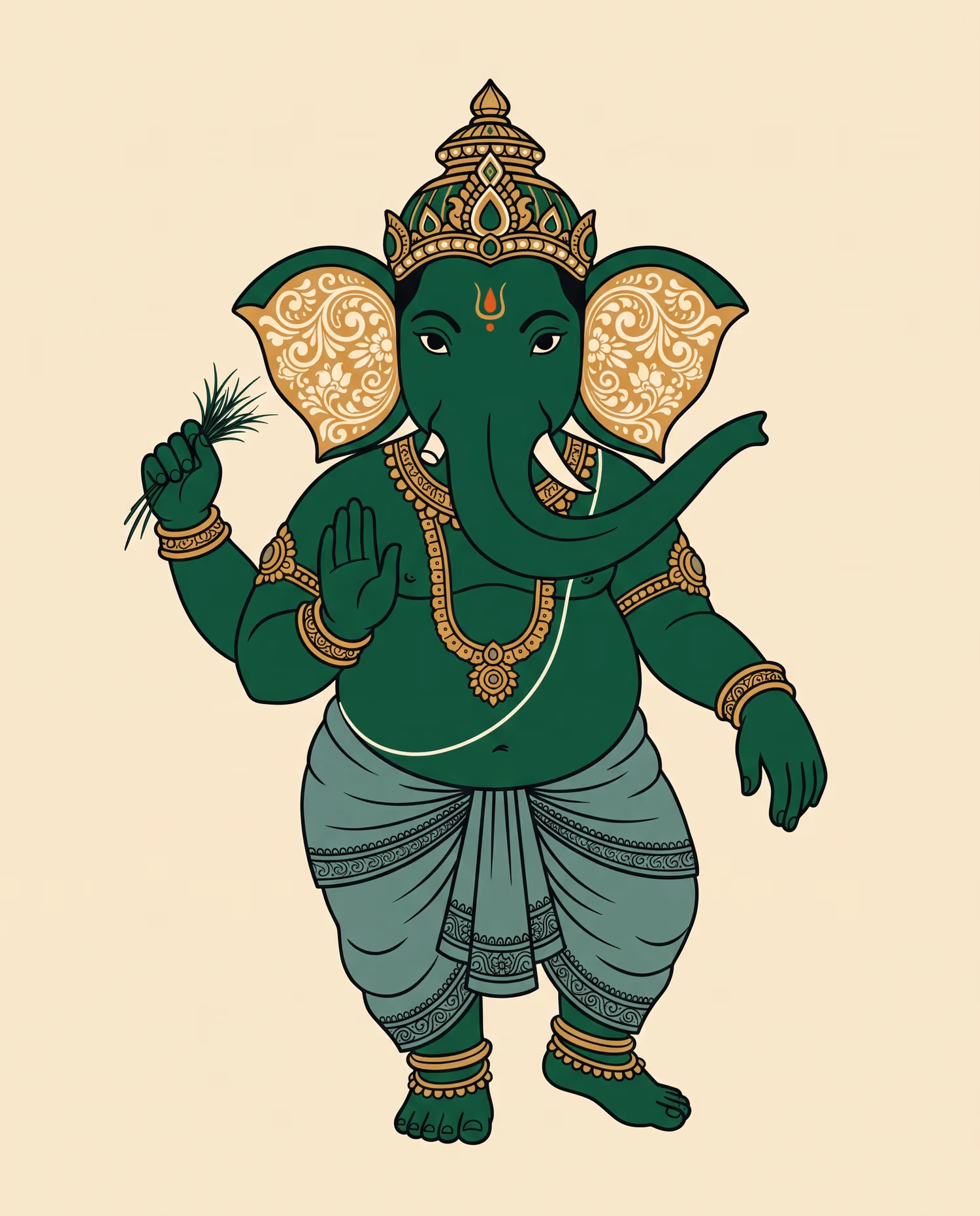 The Green Standing Form. Standing · Bronze · Flowing trunk