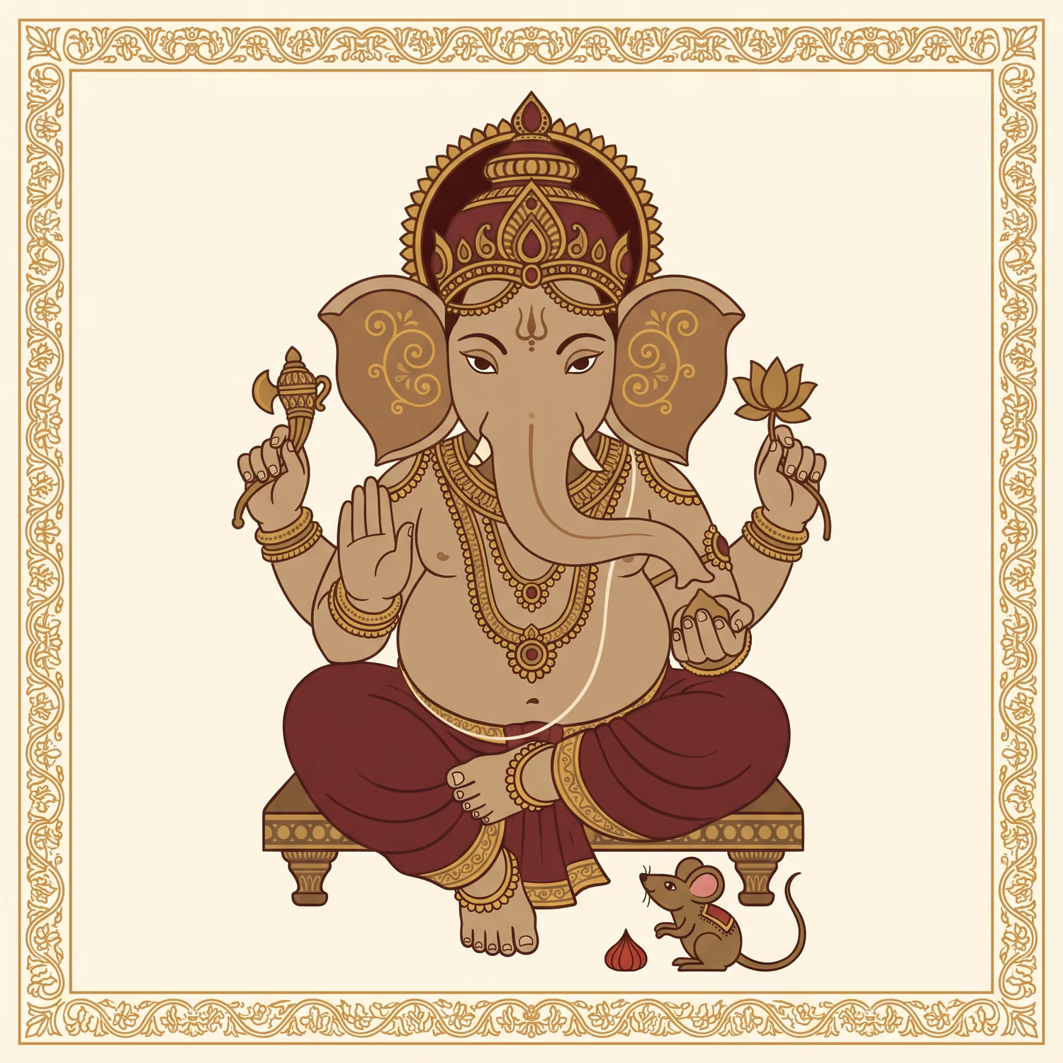 Grey Ganesha, Bordered. Sitting · Stone · Right trunk