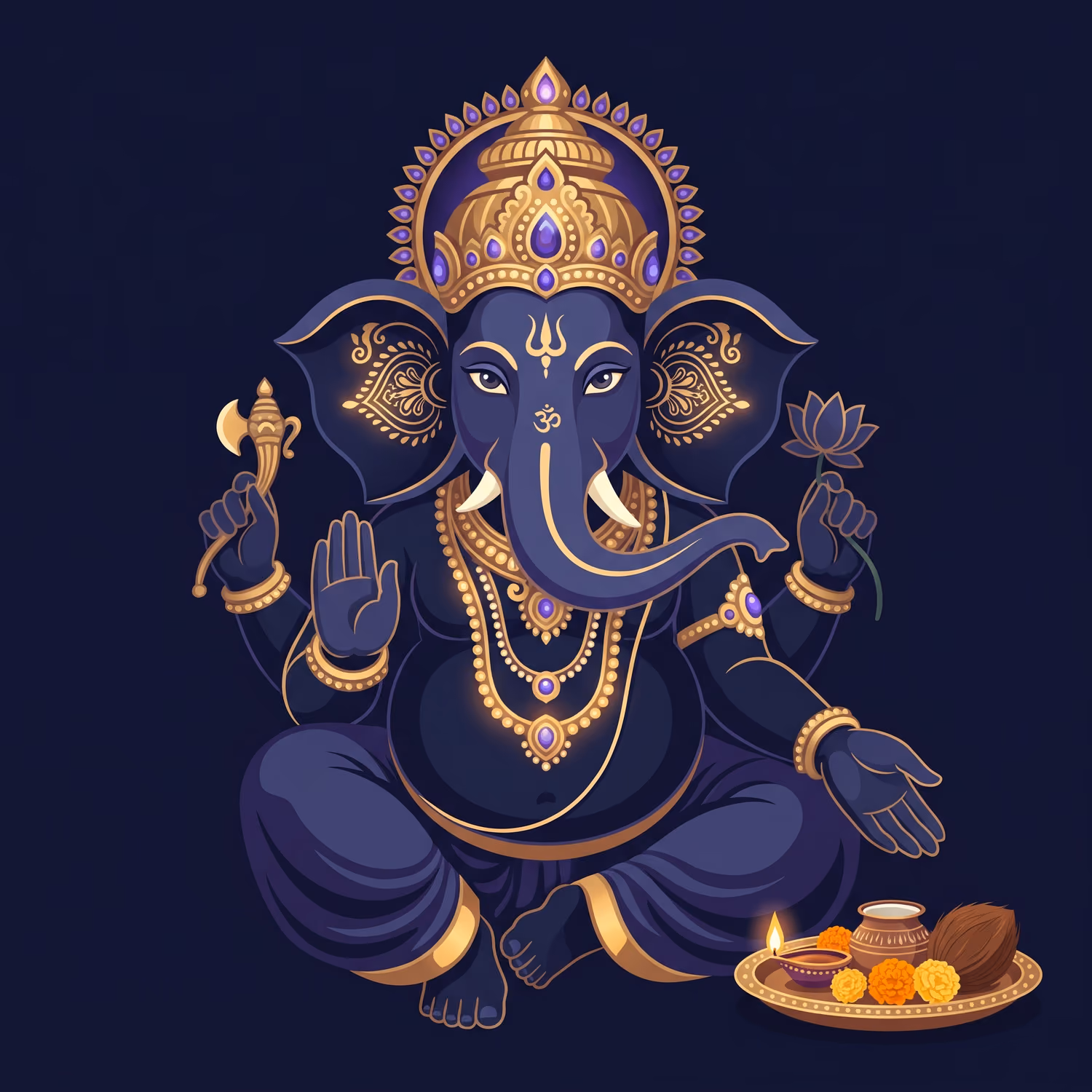 Night Puja. Ceremonial · Gold Leaf · Right trunk
