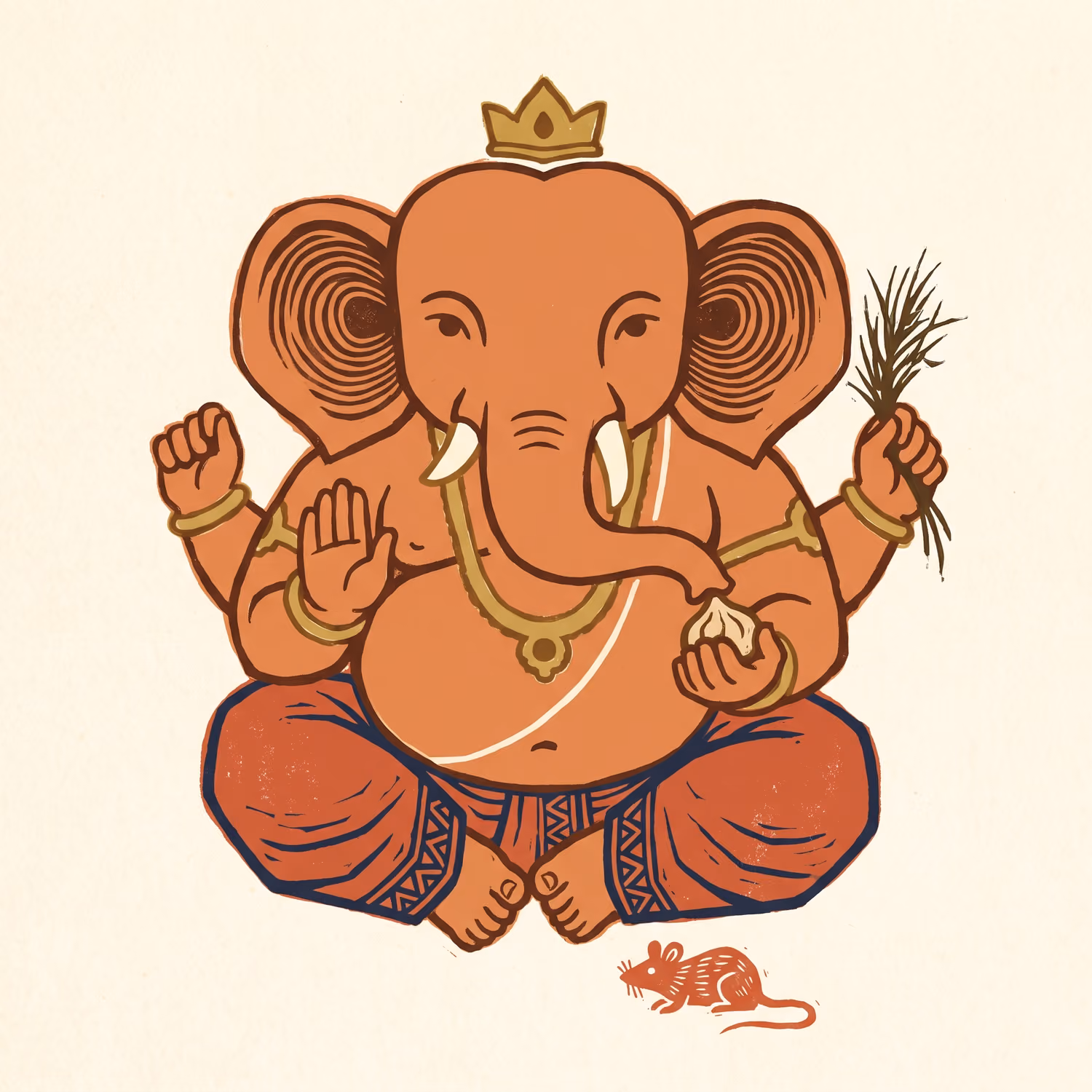 Spiral Ears. Sitting · Terracotta · Right trunk