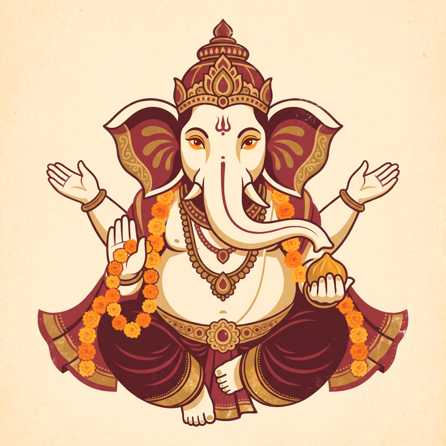 Garlanded in Marigold. Ceremonial · Shadu · Flowing trunk