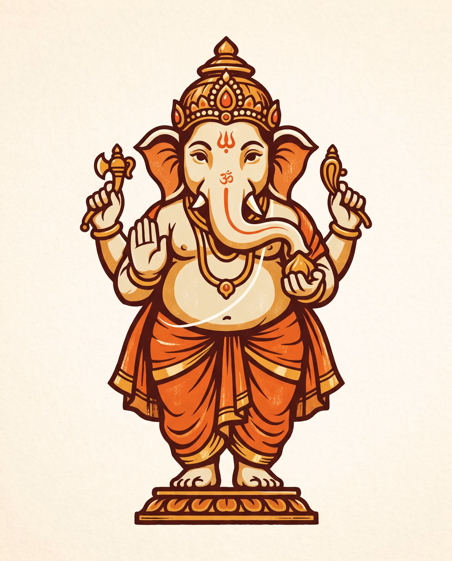 On the Carved Plinth. Standing · Terracotta · S-shaped trunk