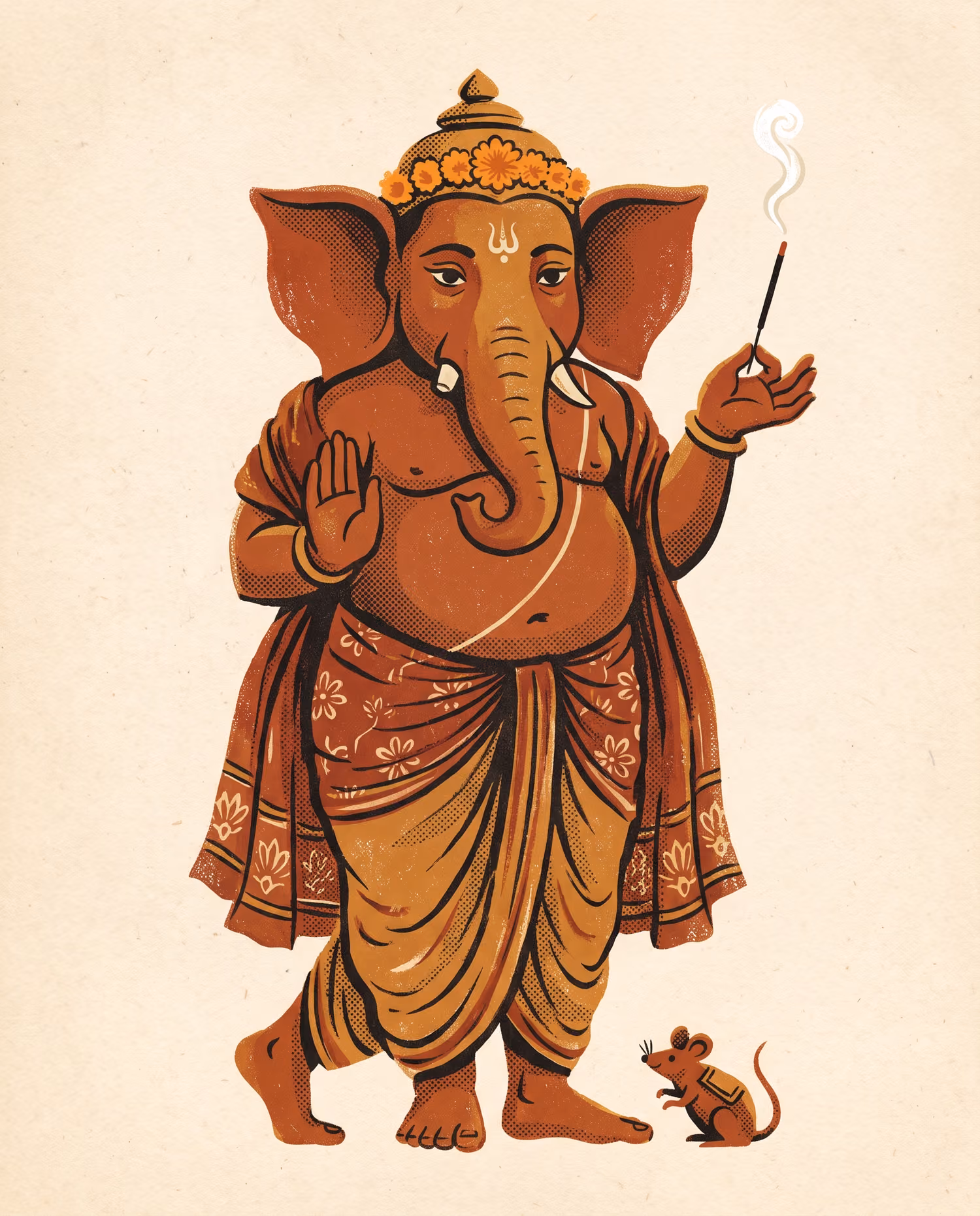 The Incense Bearer. Standing · Terracotta · Right trunk