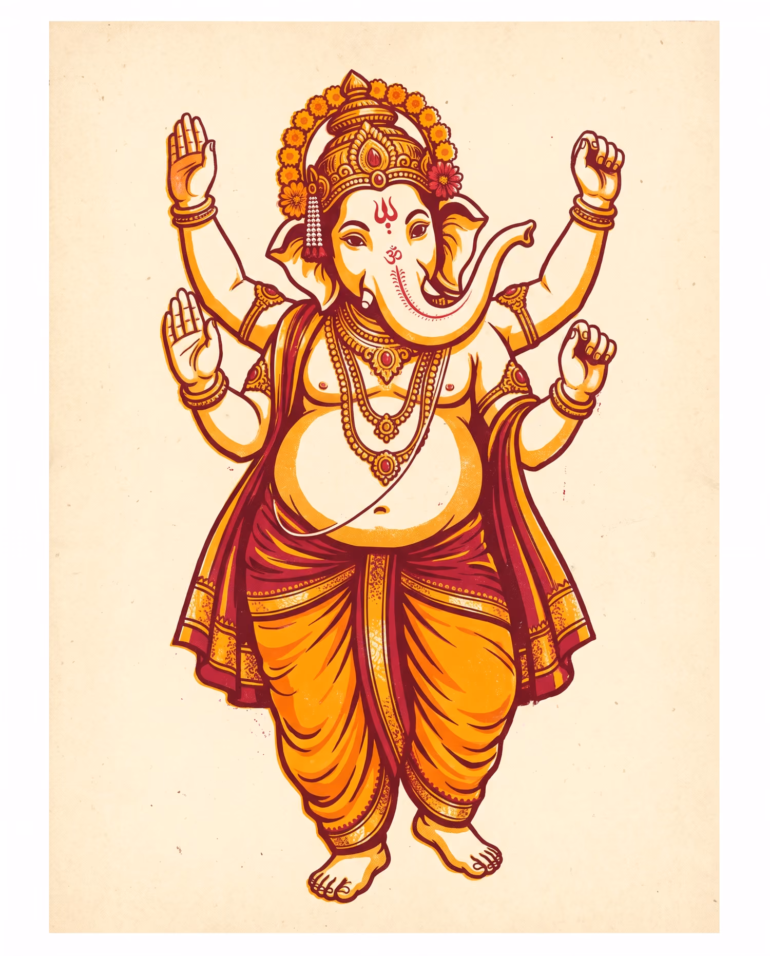 Six Arms Raised. Dancing · Terracotta · Upward trunk
