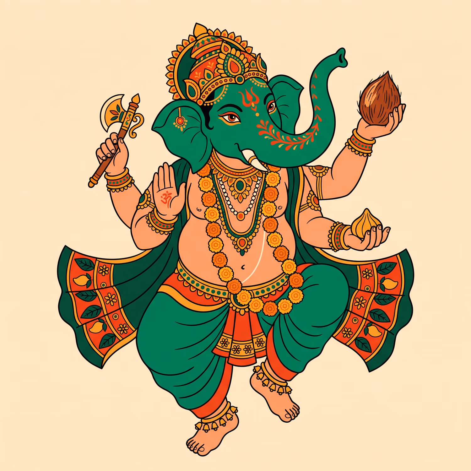 Emerald Dancer, Garlanded. Dancing · Bronze · Upward trunk
