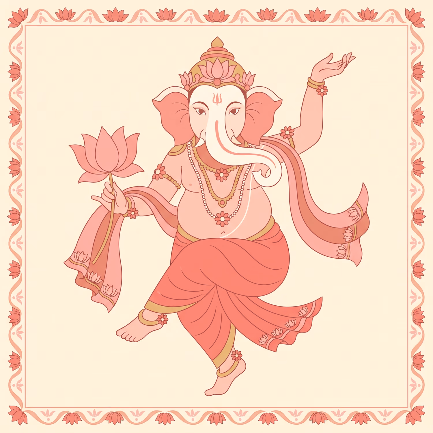 Lotus-Bordered Dance. Dancing · Shadu · Flowing trunk