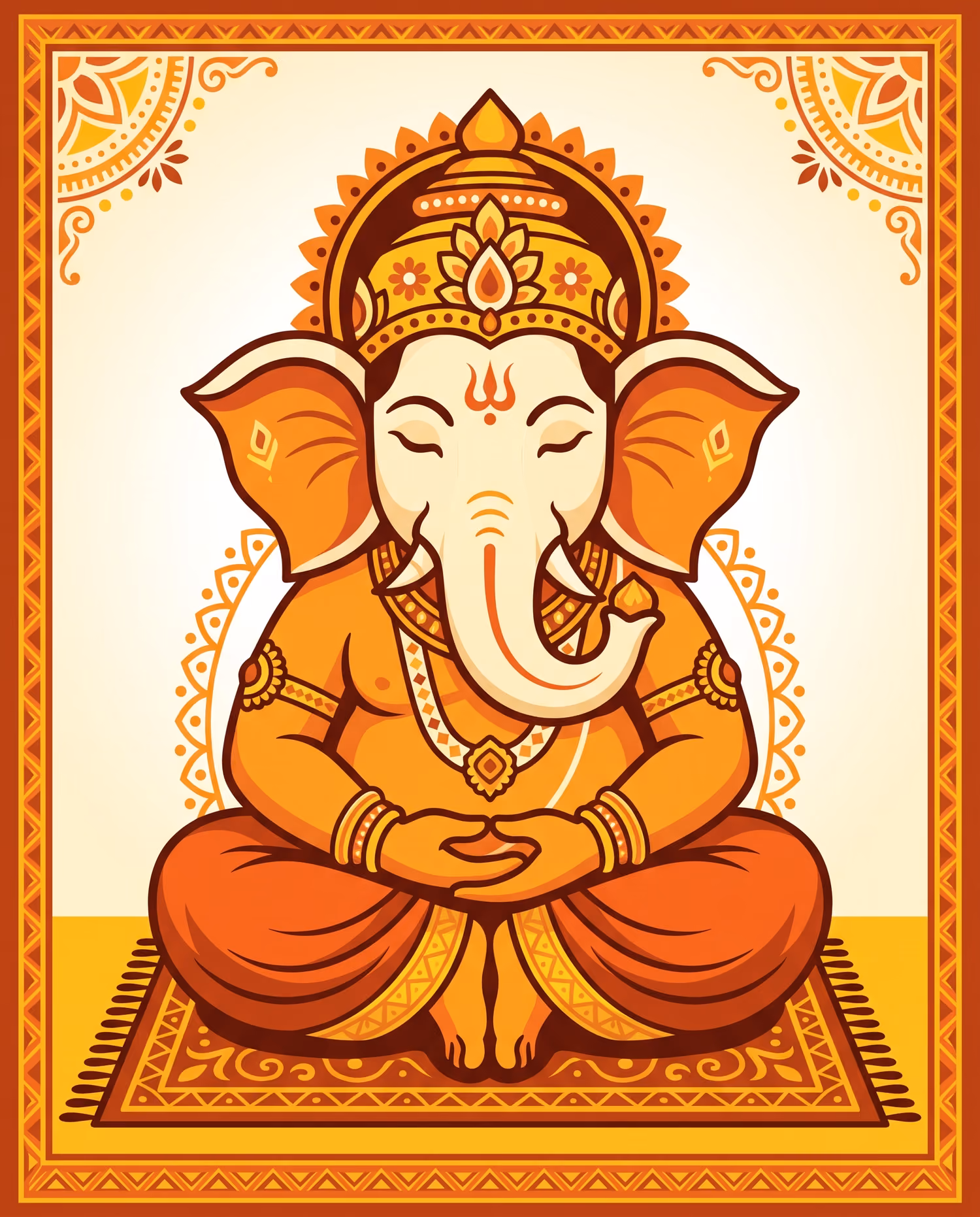 Eyes Closed, on the Mat. Meditative · Terracotta · S-shaped trunk