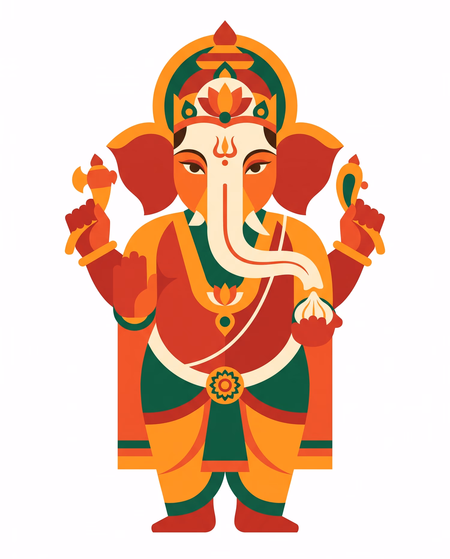 Flat Colour, Standing. Standing · Terracotta · S-shaped trunk